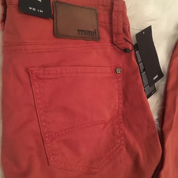 💚SOLD💚MAVI brick red ZACH straight leg jean NWT - Picture 5 of 8